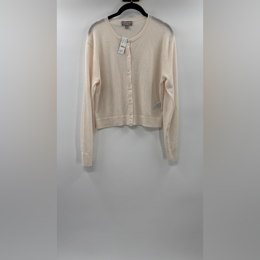J.Crew Featherweight cashmere cardigan Snow - Picture 7 of 8